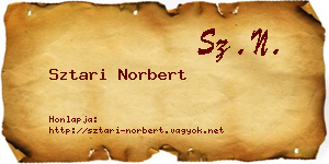 Sztari Norbert névjegykártya