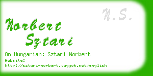 norbert sztari business card